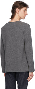 Comme des GarÃ§ons Play Grey Heart Patch Crewneck Sweater