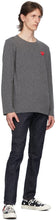 Comme des GarÃ§ons Play Grey Heart Patch Crewneck Sweater