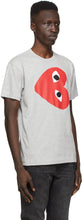 Comme des GarÃ§ons Play Grey Horizontal Heart T-Shirt