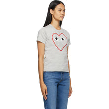 Comme des GarÃ§ons Play Grey Outline Heart T-Shirt