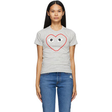 Comme des GarÃ§ons Play Grey Outline Heart T-Shirt