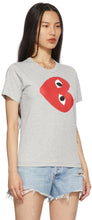 Comme des GarÃ§ons Play Grey Sideways Heart T-Shirt