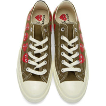 Comme des GarÃ§ons Play Khaki Converse Edition Multiple Heart Chuck 70 Sneakers