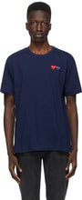 Comme des GarÃ§ons Play Navy Double Heart T-Shirt - T-shirt T-shirt de la marine Double coeur de la marine - comme des garÃ§ons 플레이 해군 더블 하트 티셔츠