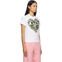 Comme des GarÃ§ons Play White Camo Heart T-Shirt