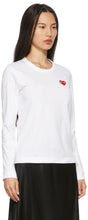 Comme des GarÃ§ons Play White Heart Patch Long Sleeve T-Shirt