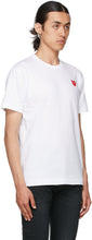 Comme des GarÃ§ons Play White Heart Patch T-Shirt