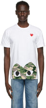 Comme des GarÃ§ons Play White Heart Patch T-Shirt - Commez des garçons joue T-shirt de patch de coeur blanc - comme des garÃons, 화이트 하트 패치 티셔츠 재생