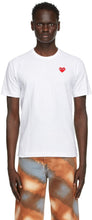 Comme des GarÃ§ons Play White Heart Patch T-Shirt - Commez des garçons joue T-shirt de patch de coeur blanc - comme des garÃons, 화이트 하트 패치 티셔츠 재생