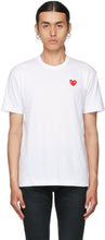 Comme des GarÃ§ons Play White Heart Patch T-Shirt - Commez des garçons joue T-shirt de patch de coeur blanc - comme des garÃons, 화이트 하트 패치 티셔츠 재생