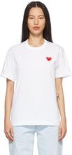 Comme des GarÃ§ons Play White Heart Patch T-Shirt