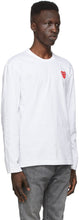 Comme des GarÃ§ons Play White Layered Double Heart Long Sleeve T-Shirt