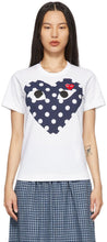 Comme des GarÃ§ons Play White Polka Dot Heart T-Shirt - Commez des garçons Jouer T-shirt Heart Heart Polka Dot Blanc - comme des garÃ§ons 화이트 폴카 도트 심장 티셔츠