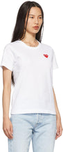 Comme des GarÃ§ons Play White Wide-Fit Heart Patch T-Shirt