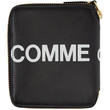 Comme des GarÃ§ons Wallets Black Huge Logo Zip Around Wallet