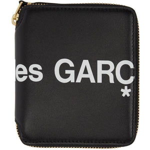 Comme des GarÃ§ons Wallets Black Huge Logo Zip Around Wallet