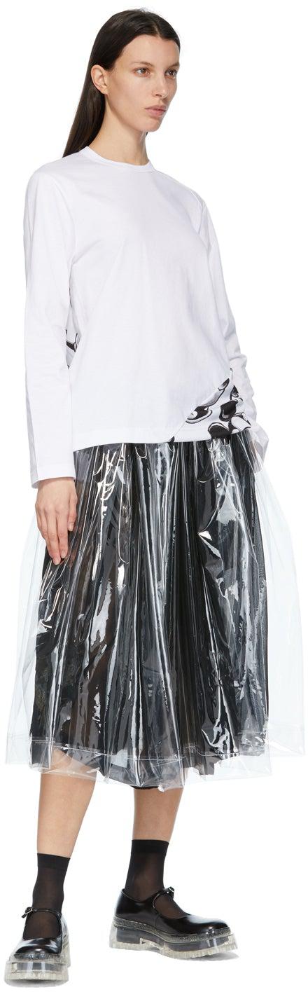 Comme des GarÃ§ons White Disney Edition Mickey Mouse Panel Long Sleeve T-Shirt