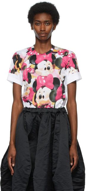 Comme des GarÃ§ons White Disney Edition Mickey Mouse Print T-Shirt - T-shirt imprimé Mickey Mouse Edition White Disney Edition - comme des garÃ§ons 화이트 디즈니 에디션 미키 마우스 프린트 티셔츠
