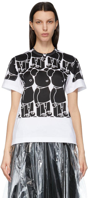 Comme des GarÃ§ons White Teddy Bear Layered T-Shirt - T-shirt en couches d'ours en peluche blanche des garçons - comme des garÃ§ons 흰색 테디 베어 계층화 된 티셔츠