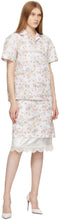 Commission White Floral Double Hem Pencil Skirt