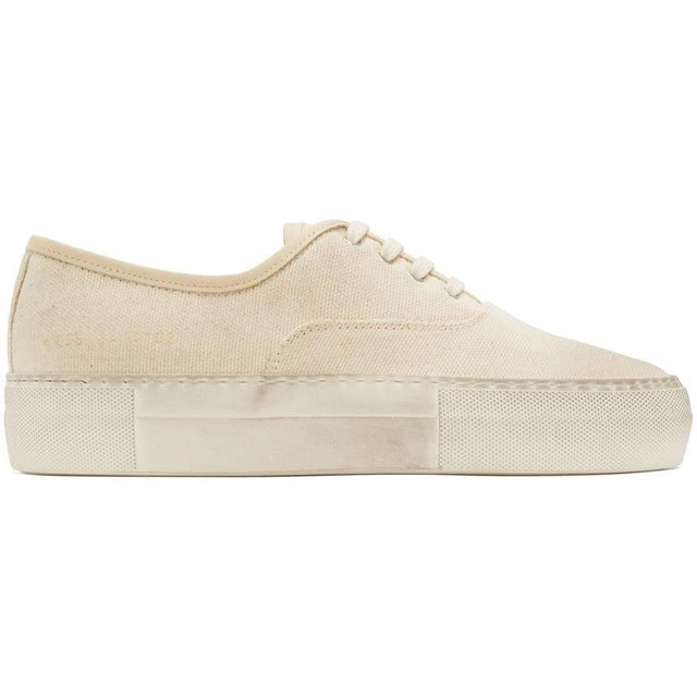 Common Projects Off-White Canvas Four Hole Sneakers