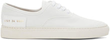 Common Projects White Four-Hole Low Sneakers - Projets communs Baskets blanches à quatre trous blancs - 일반적인 프로젝트 흰색 4 홀 낮은 스니커즈
