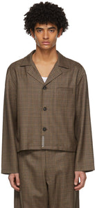Connor McKnight Brown Wool Check Pajama Shirt - Connor McKnight Brown Laine Vérifier la chemise Pajama - Connor mcknight 갈색 양모 확인 파자마 셔츠