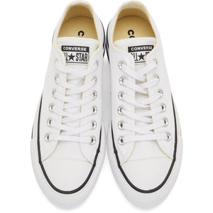 Converse White Chuck Taylor All Star Lift Low Sneakers - Converse Blanc Chuck Taylor Toutes les baskets élévatrices star - Converse White Chuck Taylor All Star Lift Low Sneakers.