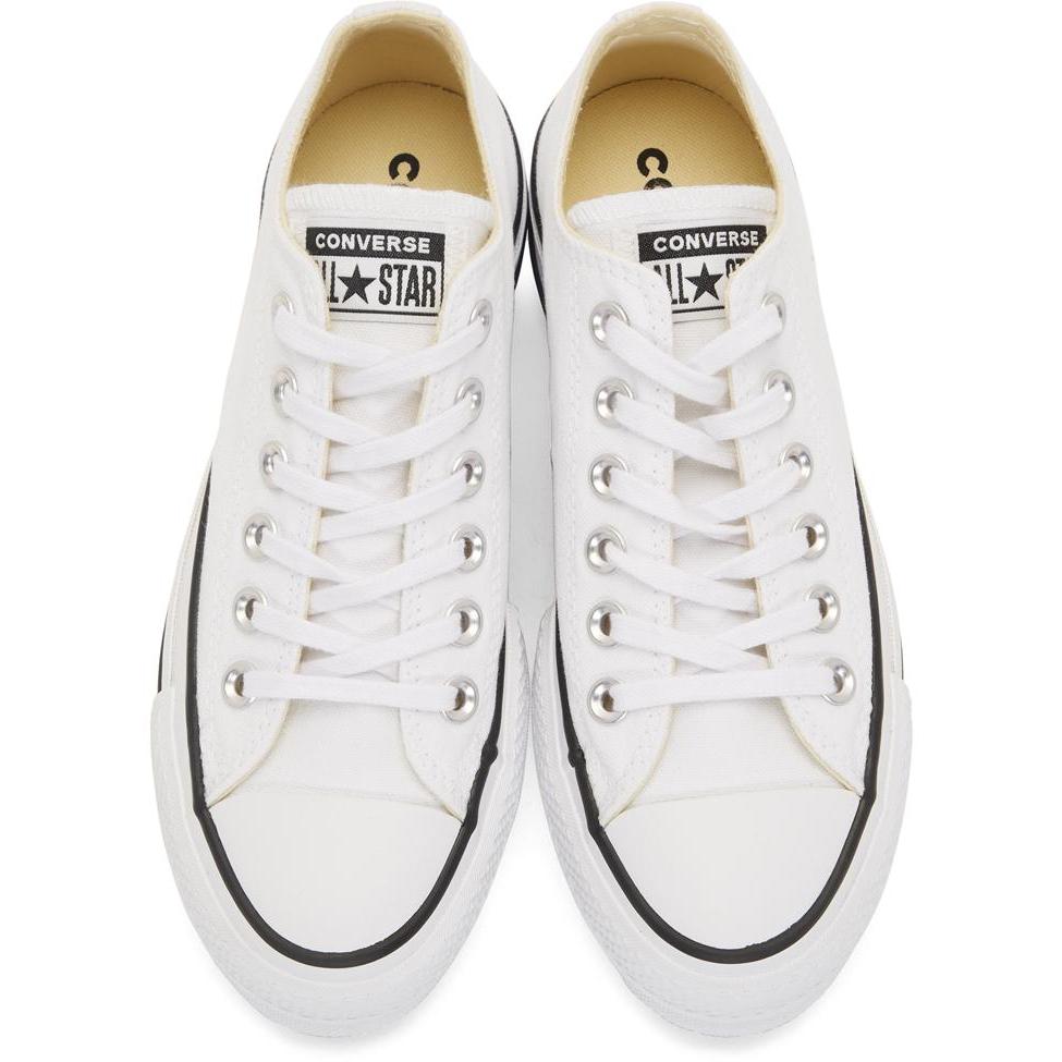 Converse White Chuck Taylor All Star Lift Low Sneakers - Converse Blanc Chuck Taylor Toutes les baskets élévatrices star - Converse White Chuck Taylor All Star Lift Low Sneakers.