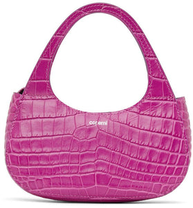 Coperni Purple Croc Micro Baguette Swipe Bag