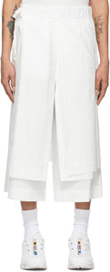 Craig Green White Layered Track Shorts - Craig green blanc couched short short - 크레이그 녹색 흰색 계층화 된 트랙 반바지