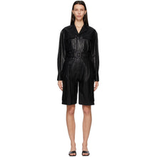 DRAE Black Faux-Leather Jumpsuit - Jumpsuit en simili cuir noir drae - 드레 블랙 가짜 가죽 점프 슈트