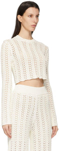 DRAE Off-White Net Knit Cropped Sweater