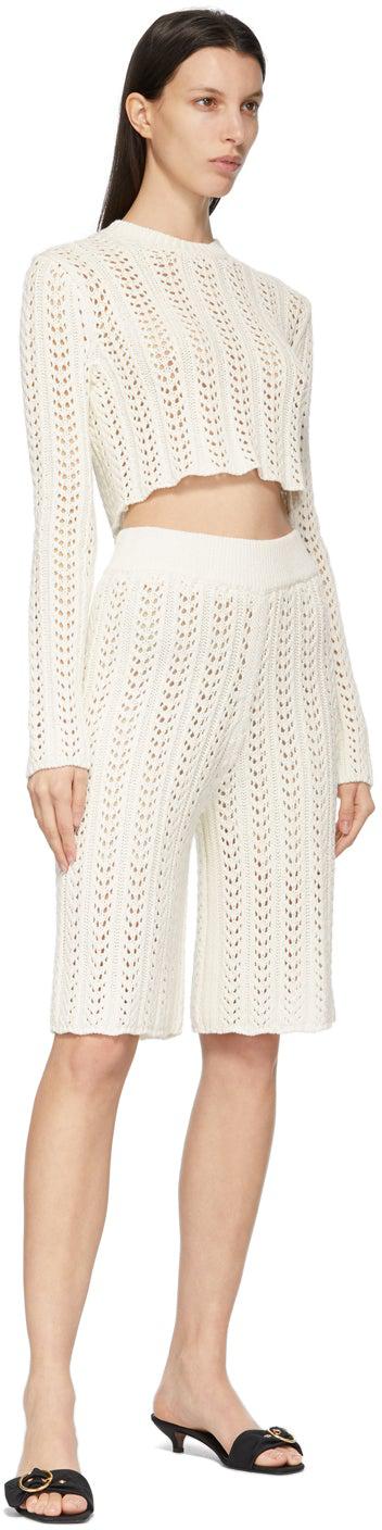 DRAE Off-White Net Knit Long Shorts