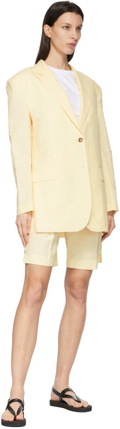 DRAE Yellow Linen Shorts