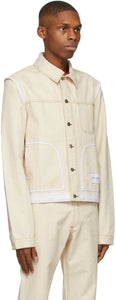 Daniel W. Fletcher Beige Denim Contrast Stitch Jacket