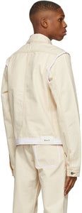 Daniel W. Fletcher Beige Denim Contrast Stitch Jacket