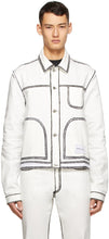 Daniel W. Fletcher Off-White Painted Edge Jacket - Daniel W. Fletcher Veste de bord peint en blanc cassé - Daniel W. Flether Off-White Painted Edge Jacket.