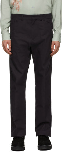 Davi Paris Black Twill 70s Trousers - Davi Paris Black Twill 70s Pantalons - 데이비 파리 블랙 능 직물 70 대 바지