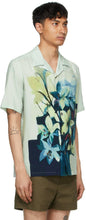 Davi Paris Green Camp Collar Floral Printed Short Sleeve Shirt