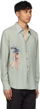 Davi Paris Green Fish Printed Shirt