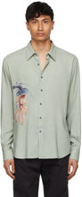 Davi Paris Green Fish Printed Shirt - Chemise imprimée poisson vert Davi Paris - 데이비 파리 녹색 물고기 인쇄 셔츠