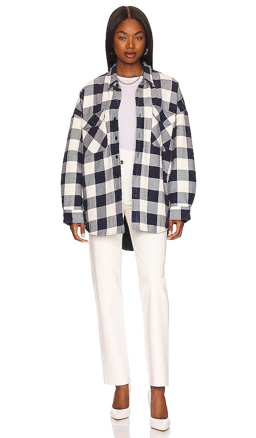 Denimist CPO Shirt Jacket in Navy,White Veste de chemise de denimiste CPO en marine, blanc 海军拆卸的CPO衬衫夹克，白色
