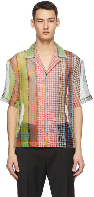 Deveaux New York Multicolor Organza Market Bag Shirt - Deveaux New York Multicolor Organza Market Shirt Shirt - Deveaux 뉴욕 여러 가지 빛깔의 Organza 시장 가방 셔츠