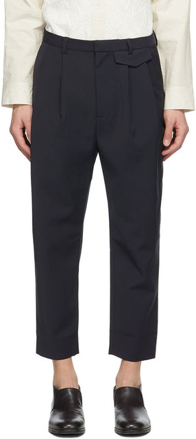 Deveaux New York SSENSE Exclusive Navy Wyatt Trousers - Deveaux New York Ssense exclusive Navy Wyatt Pantalons - Deveaux 뉴욕 Ssense 독점 해군 와이엇 바지