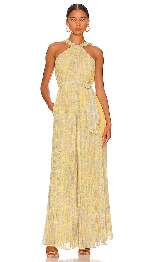 Diane von Furstenberg Skylar Jumpsuit in Yellow Diane von Furstenberg Skylar Suit en jaune 黛安·冯·弗斯滕贝格·萨克拉（Diane von Furstenberg Skylar）穿着黄色