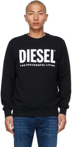 Diesel Black S-GIR-Division-Logo Sweatshirt - Sweat-shirt Diesel Noir S-Gir-Division-Logo - 디젤 블랙 S-Gir-division-logo sweatshirt