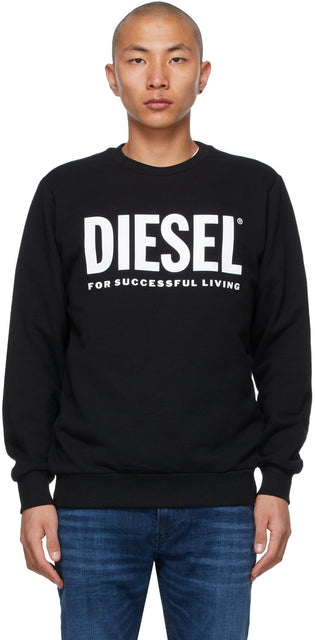 Diesel Black S-GIR-Division-Logo Sweatshirt - Sweat-shirt Diesel Noir S-Gir-Division-Logo - 디젤 블랙 S-Gir-division-logo sweatshirt