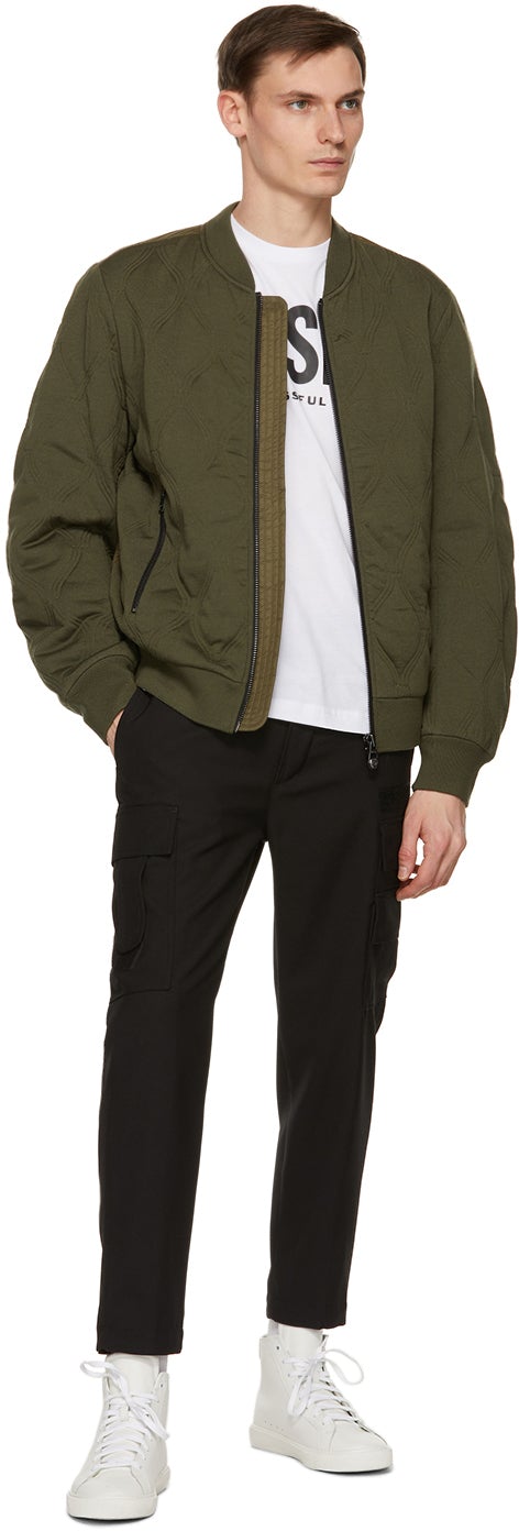 Diesel Green Wool K-Chryso Bomber Jacket
