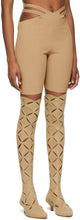 Dion Lee Beige Lustrate Fork Shorts